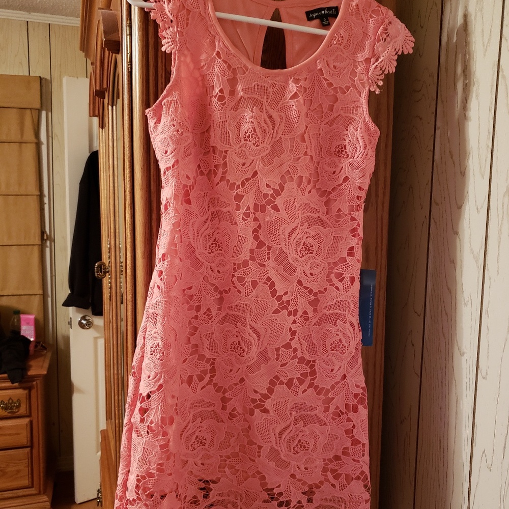 Beautiful lace overlay dress by Prom Girl
